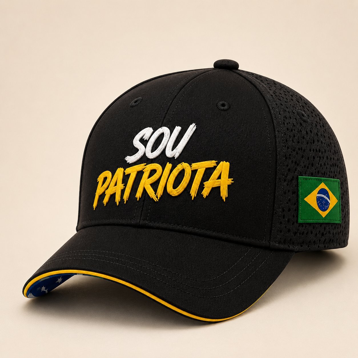 Boné Sou Patriota, cor preta
