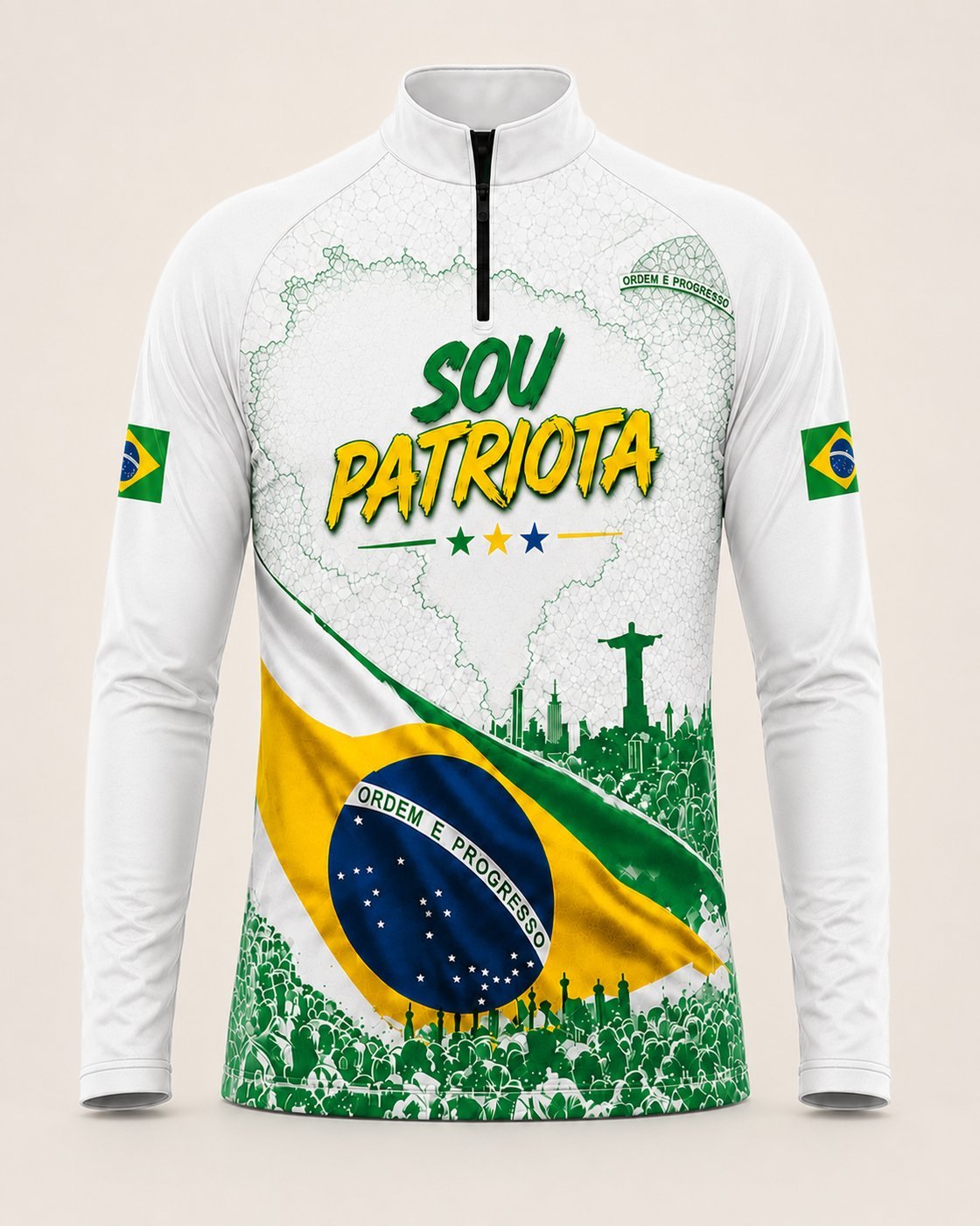 Manga Longa Sou Patriota, cor branca