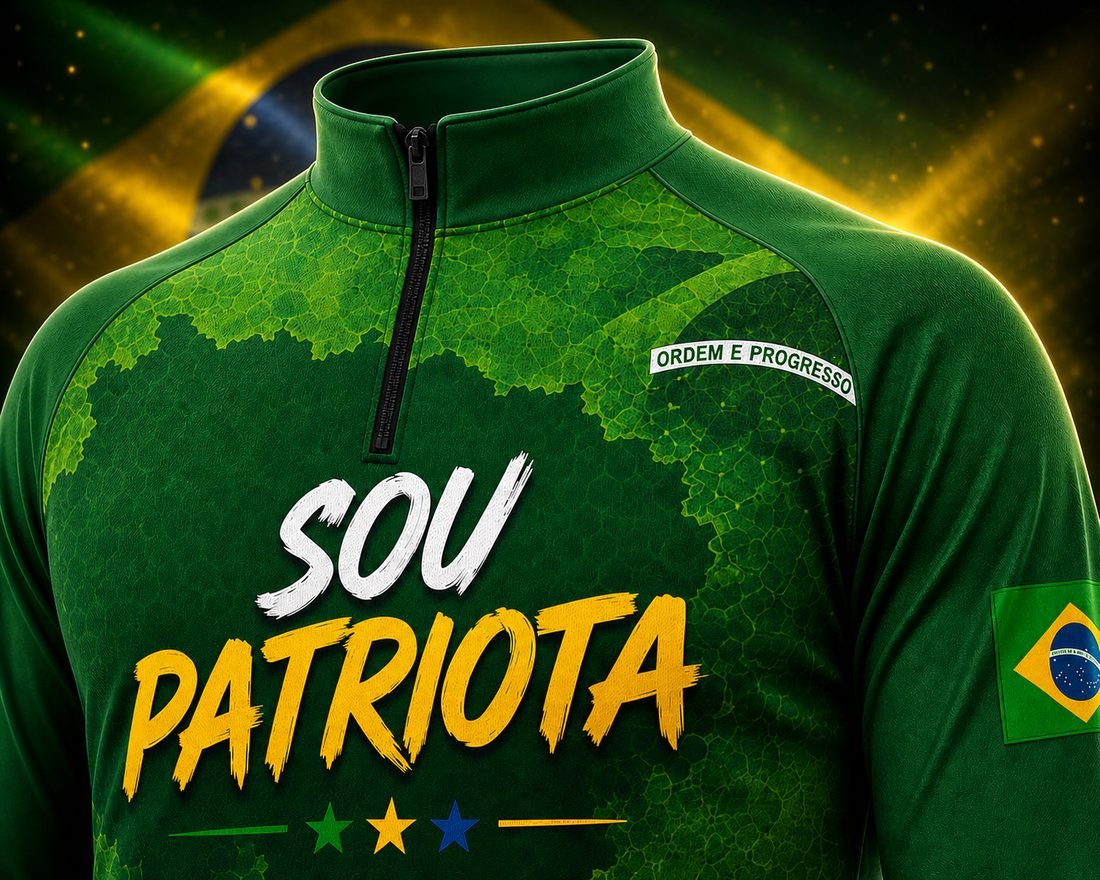 Detalhe da estampa da Camisa Sou Patriota