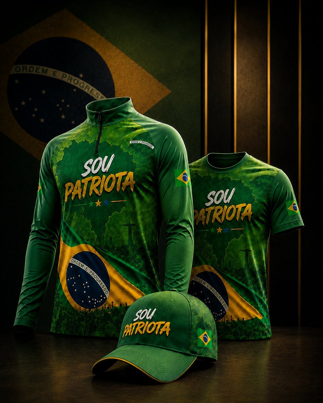 Camisa Sou Patriota, frente e costas — coleção Sou Patriota